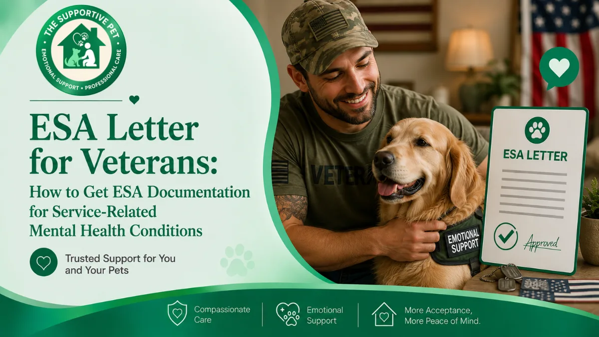 ESA Letter for Veterans: How to Get ESA Documentation for Service-Related Mental Health Conditions